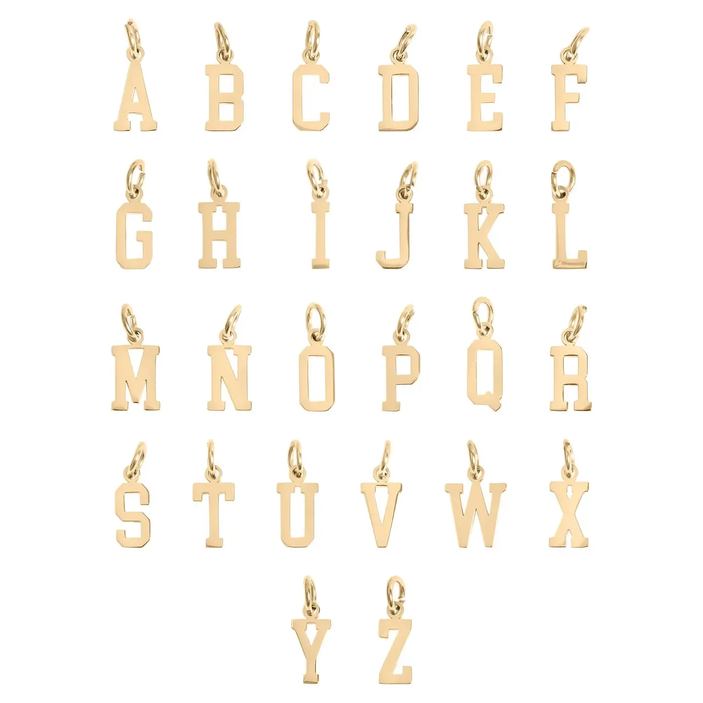 18k Gold Small Sport Letter Charm