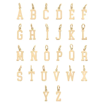18k Gold Small Sport Letter Charm