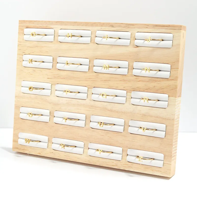 18K Gold Initial Stacking Rings SIZE 7