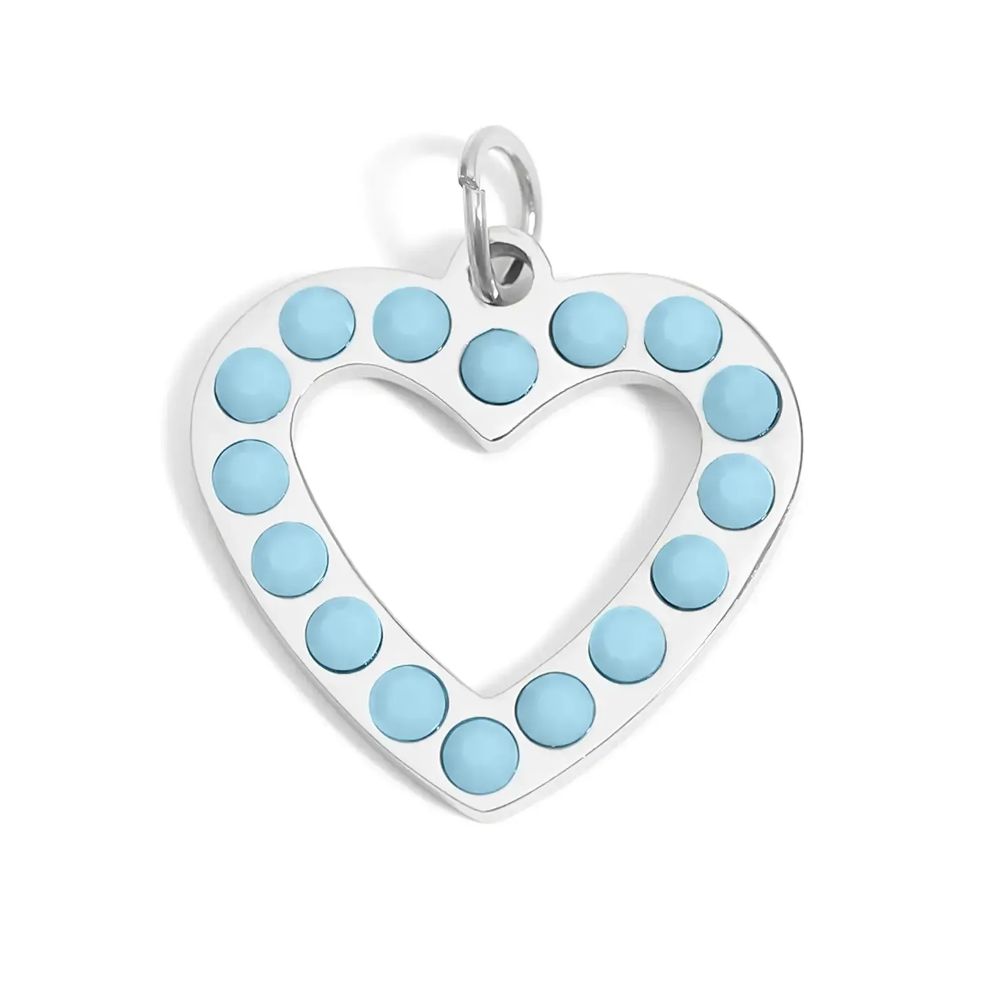 Stainless Turquoise Stone Heart Charm