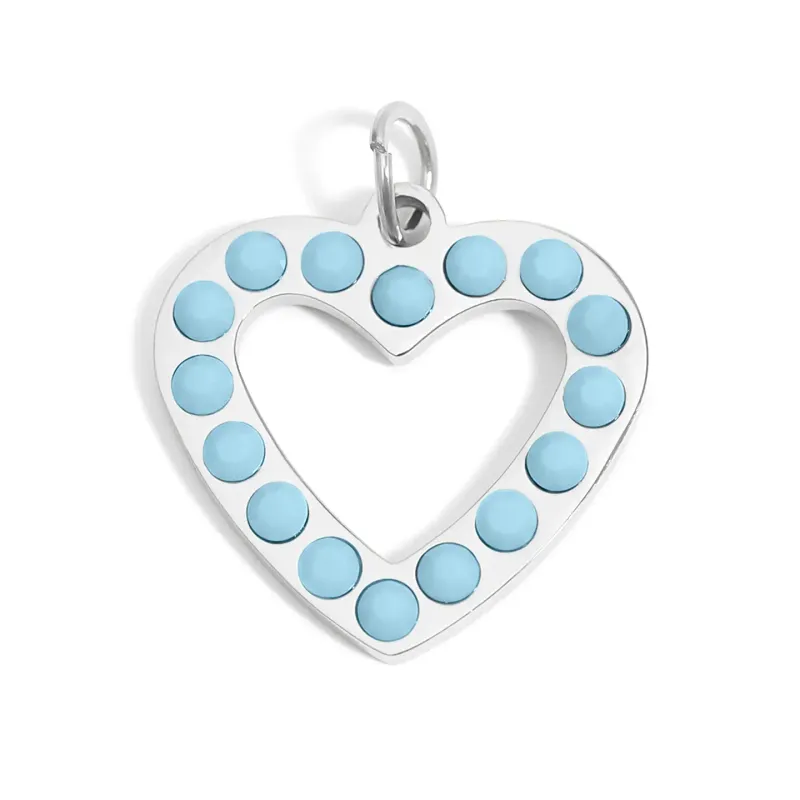 Stainless Turquoise Stone Heart Charm