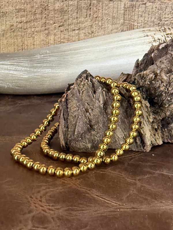5mm Gold Beaded Stretch Bracelet