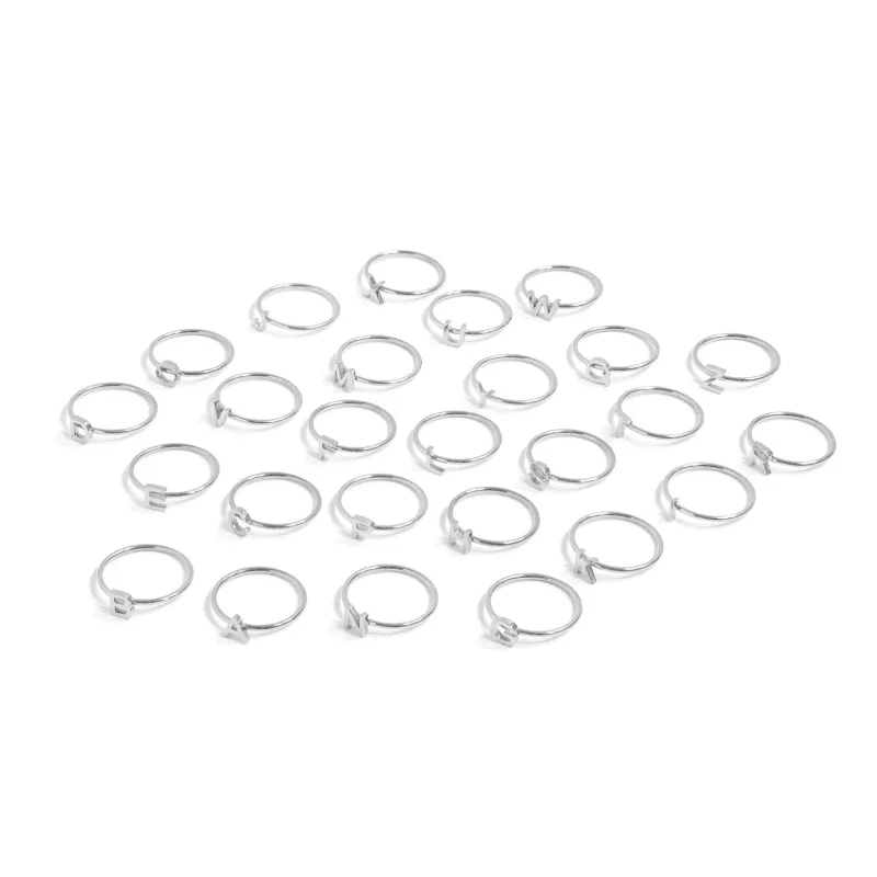 SIZE 8 Initial Stacking Rings Stainless