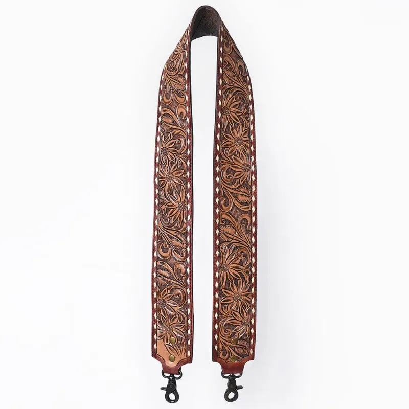 Tooled Floral Bag Strap