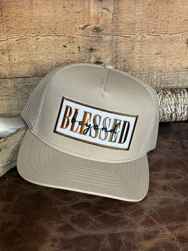Blessed Beyond Embroidered Patch Trucker Hat