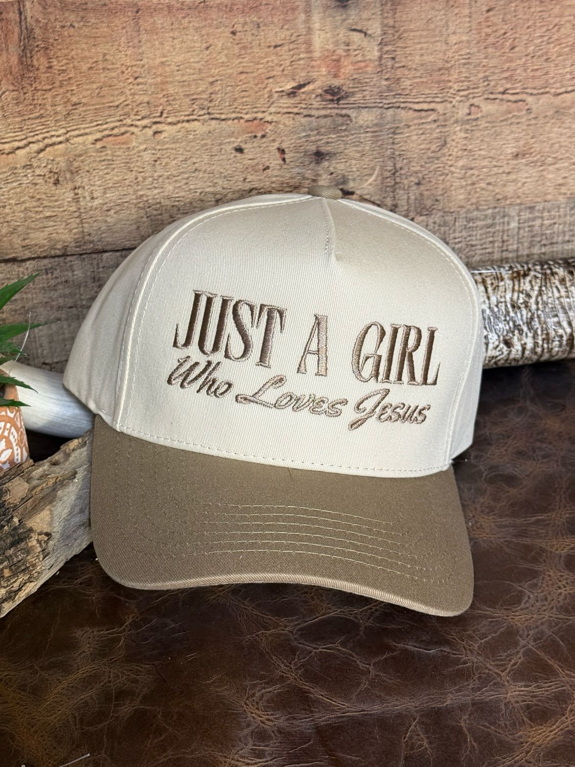 Just A Girl Who Loves JESUS Embroidered Trucker Hat