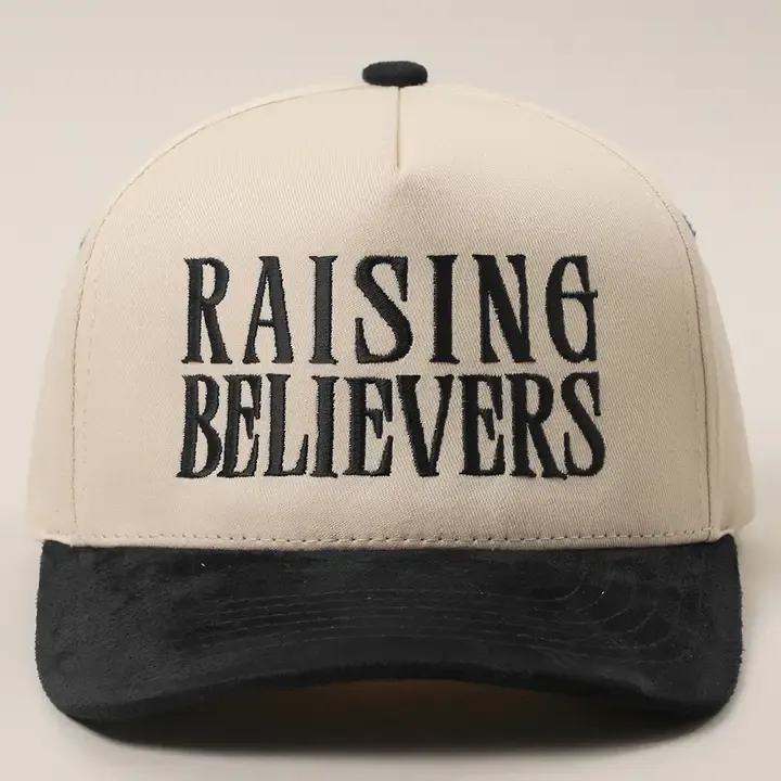 Raising Believers Black Embroidered Trucker Hat