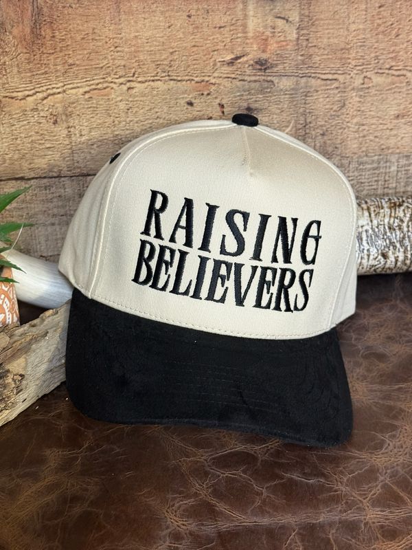 Raising Believers Black Embroidered Trucker Hat