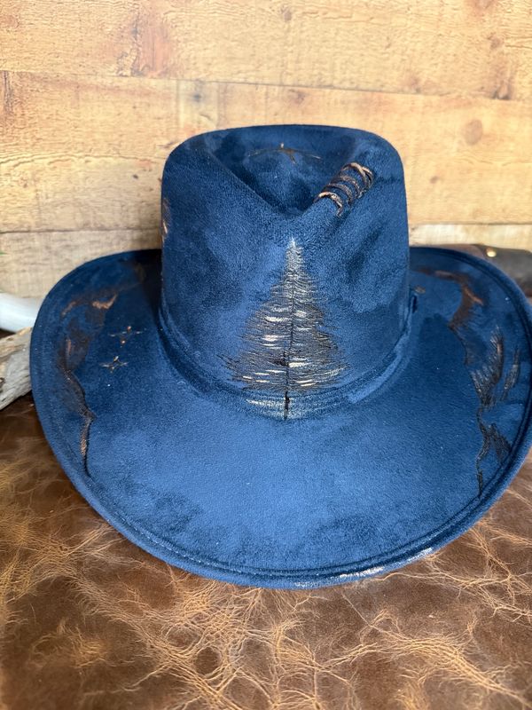 Midnight Pines Burned Cowboy Hat