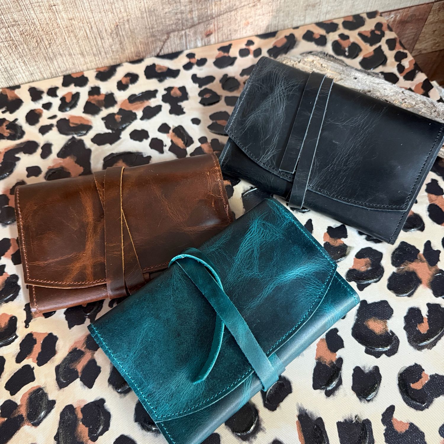Leather Jewelry Wrap Travel Cases