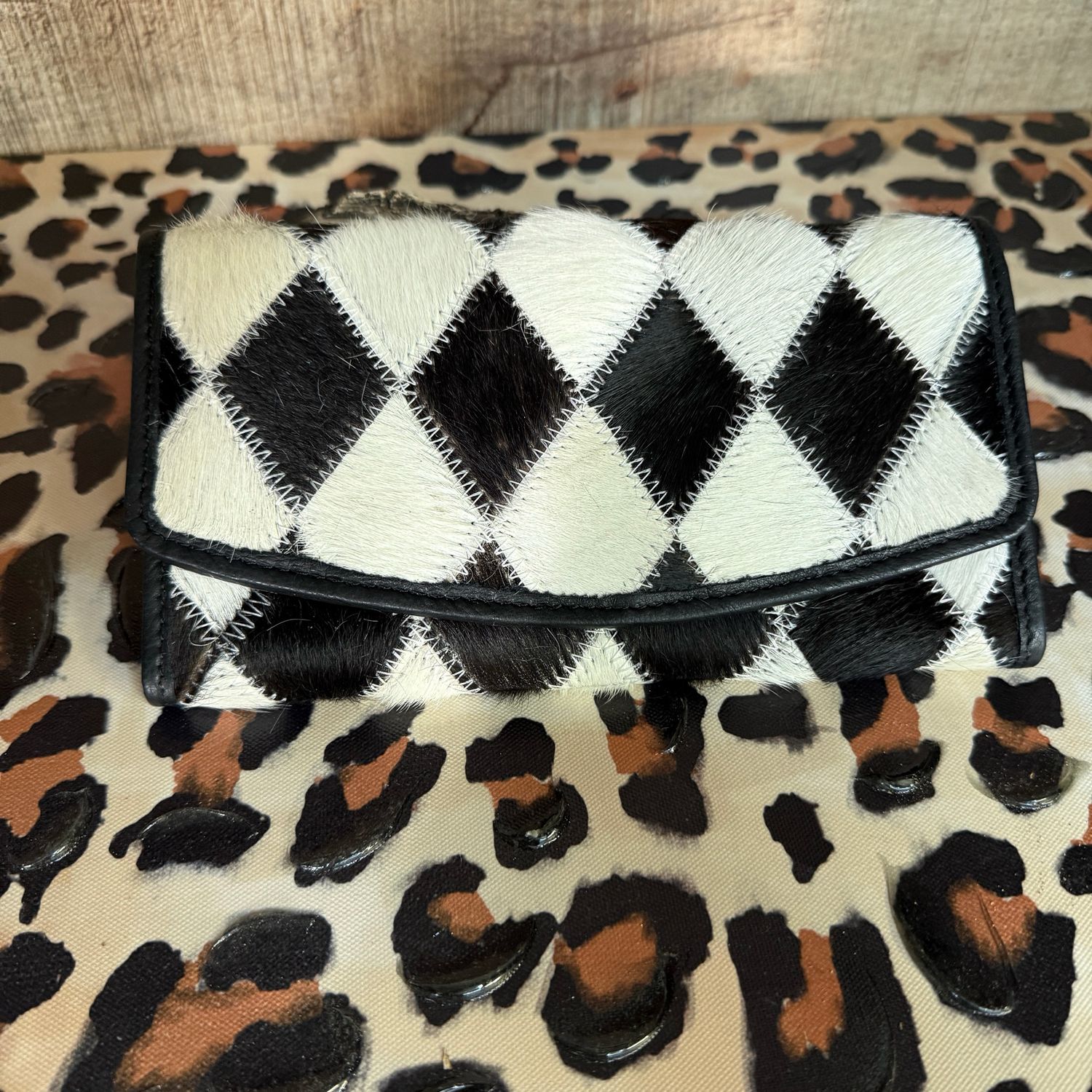 Diamond Cowhide Long Wallets