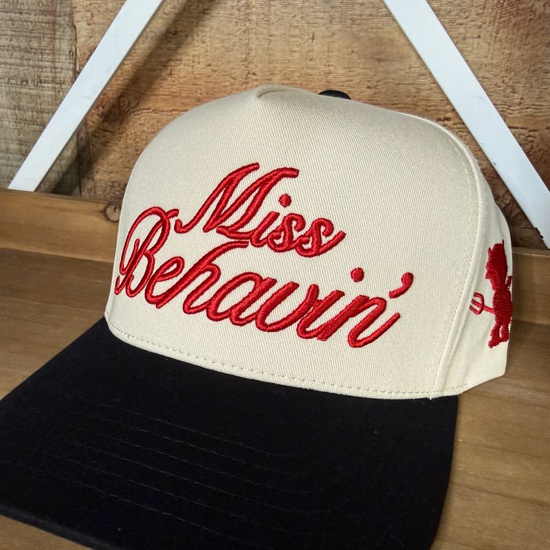 Miss Behavin Embroidered Trucker Hat