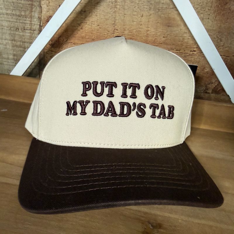 Put It On My Dad’s Tab Embroidered Trucker Hat