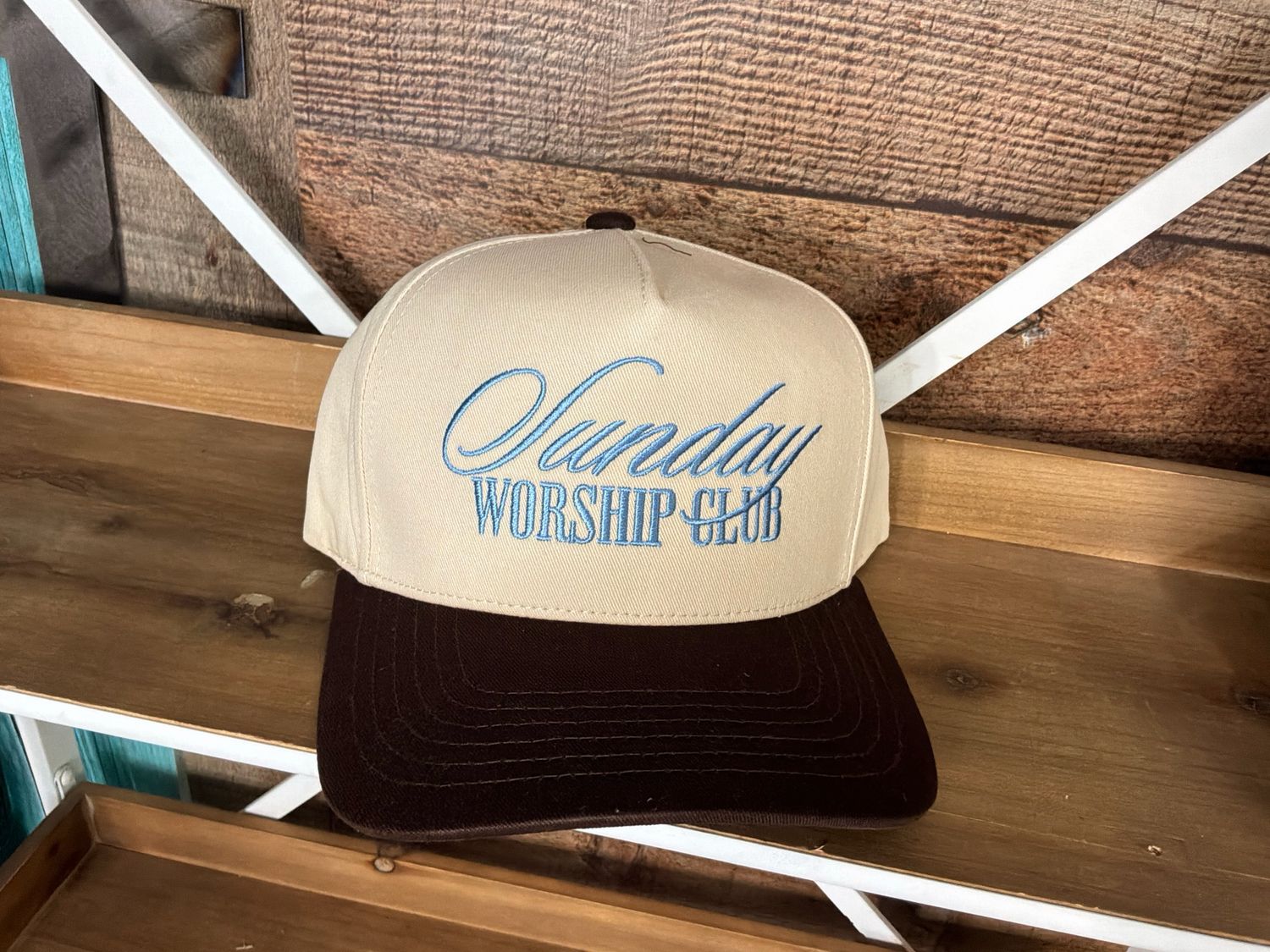 Sunday Worship Club Embroidered Trucker Hat