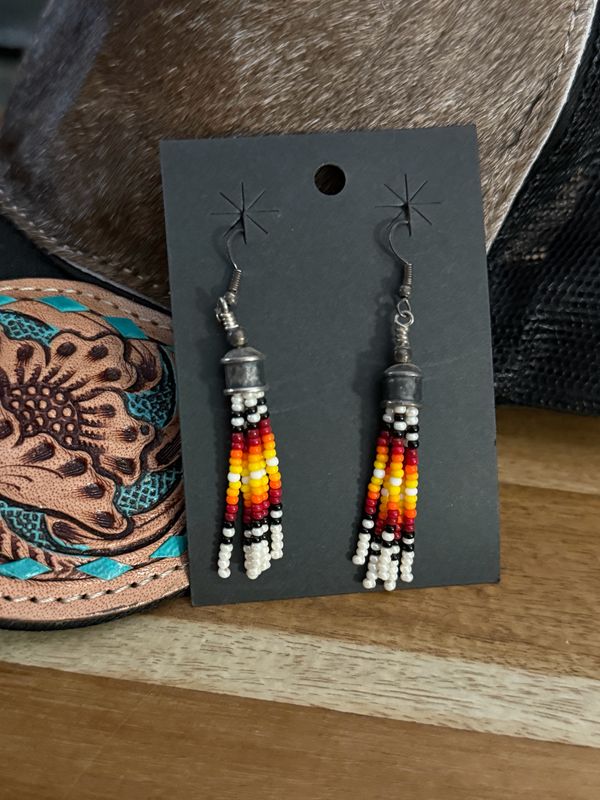 Navajo Bead Earrings with Sterling Silver