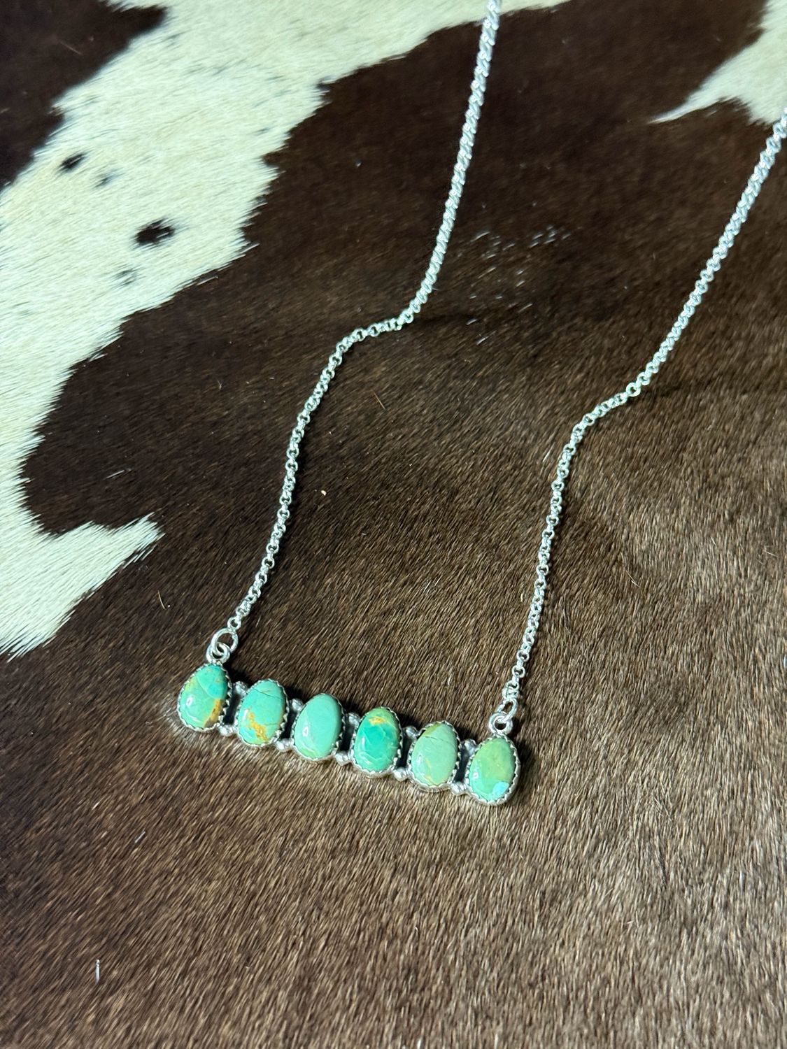 Kingman Turquoise Six Stone Necklace