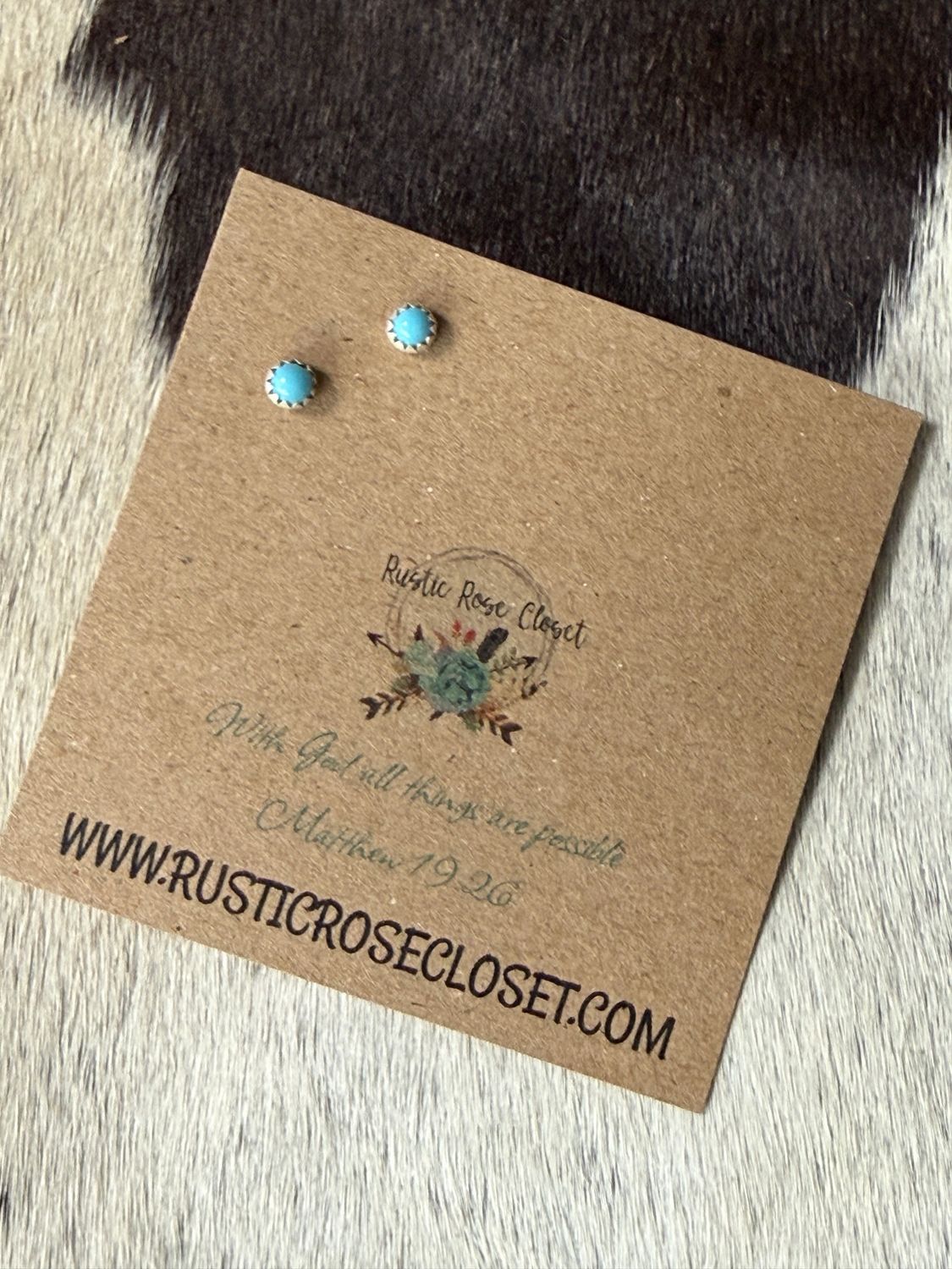 Navajo Kingman Turquoise Small Earrings