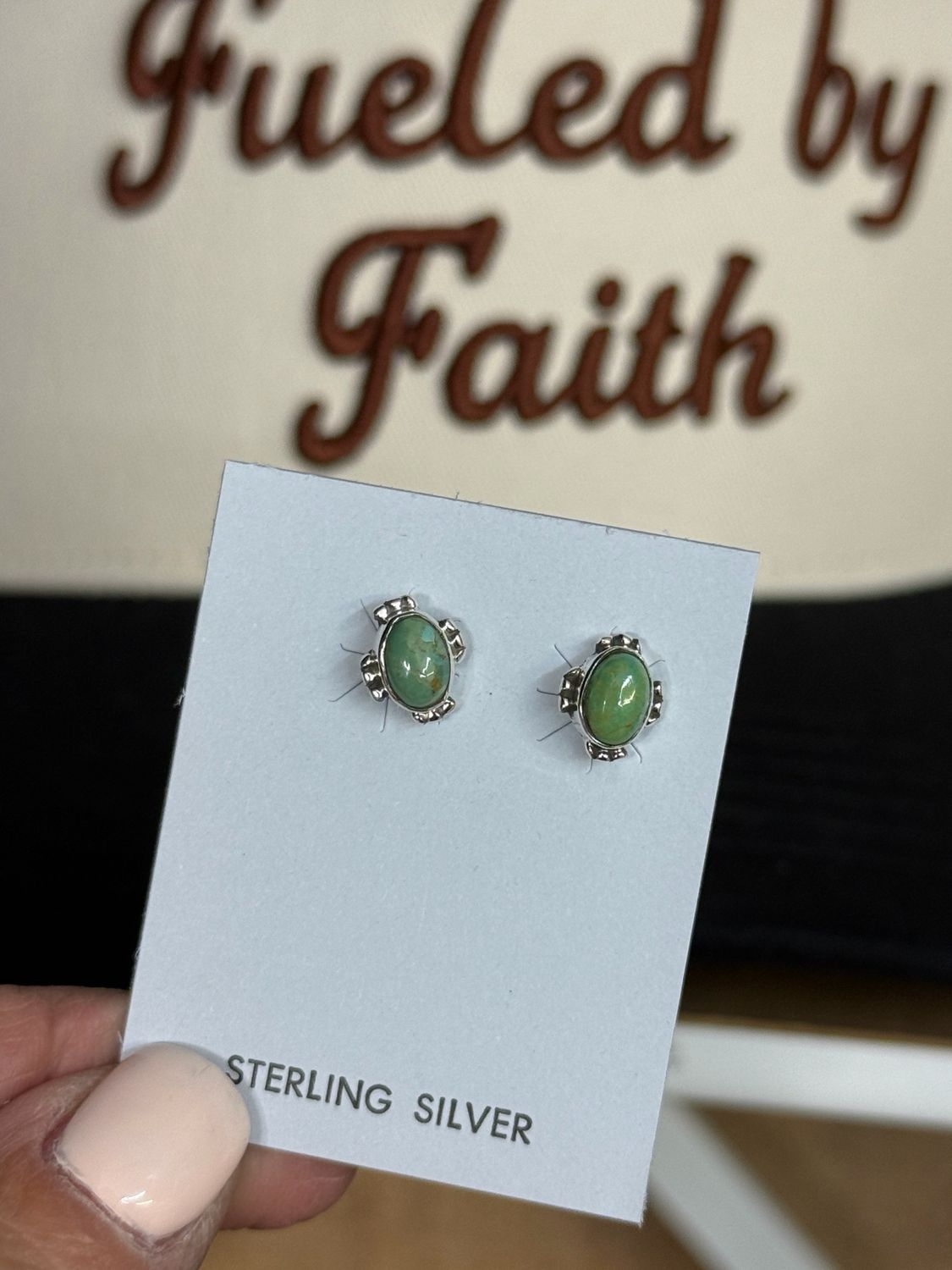 Kingman Green Turquoise Small Post Earrings
