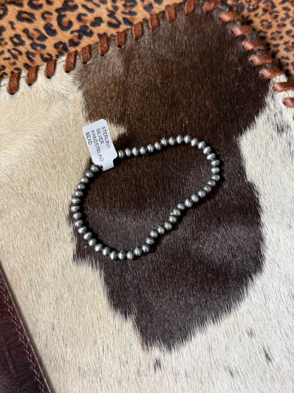 Sterling Silver 4MM Pearl Bead Stretch Bracelet