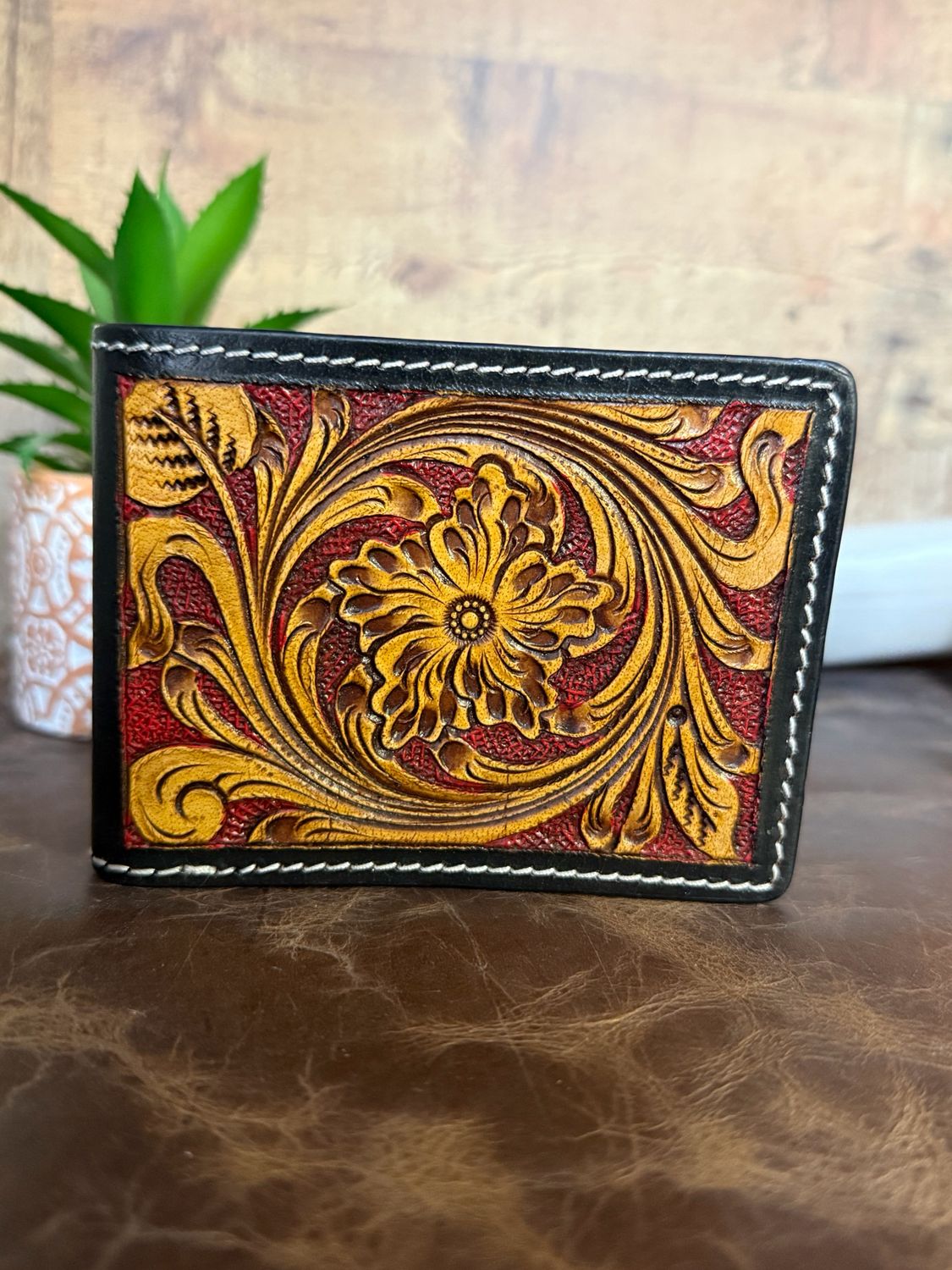 Mustard Tooled Leather Men’s Wallet