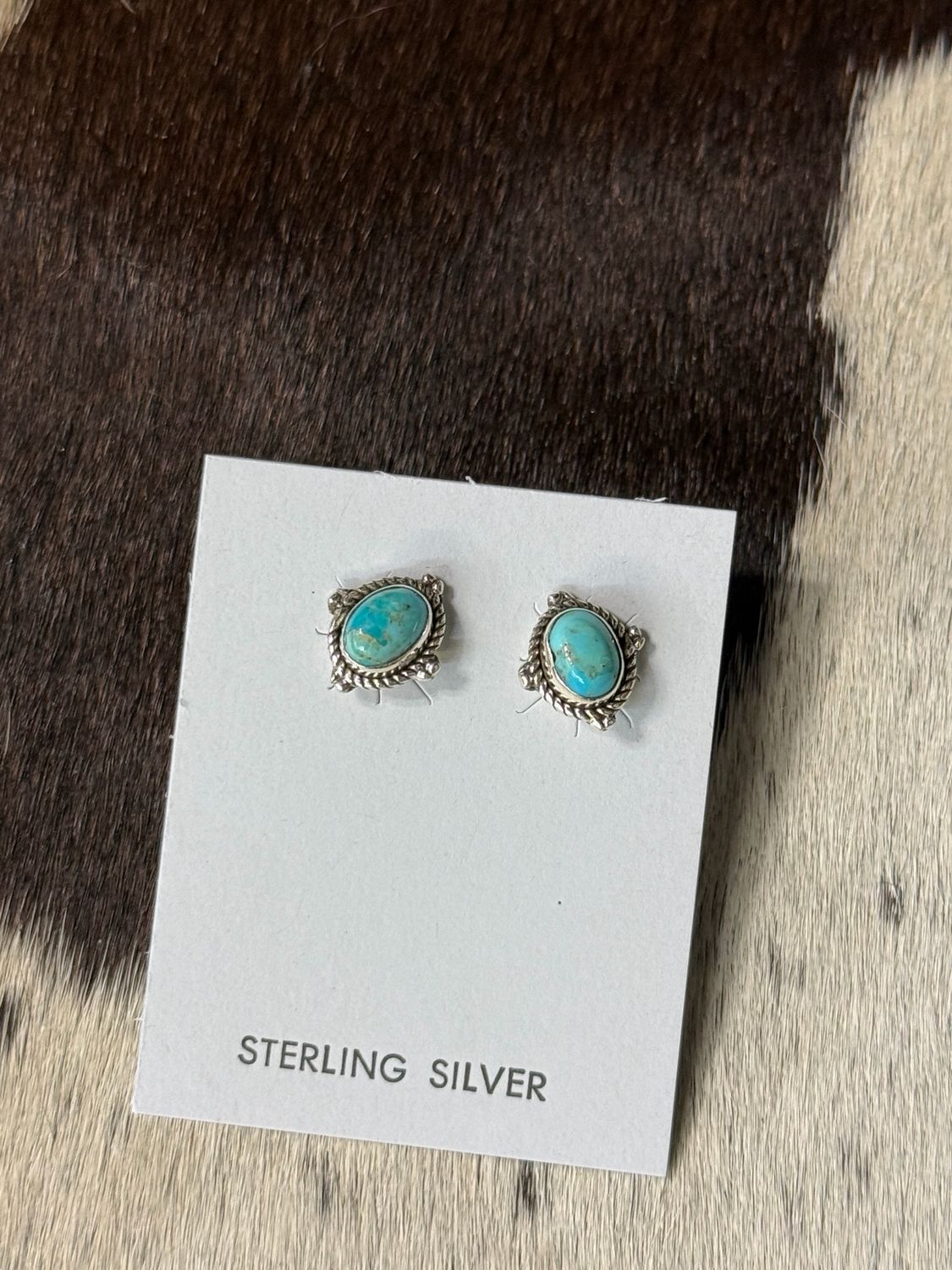 Kingman Blue Turquoise Post Earrings