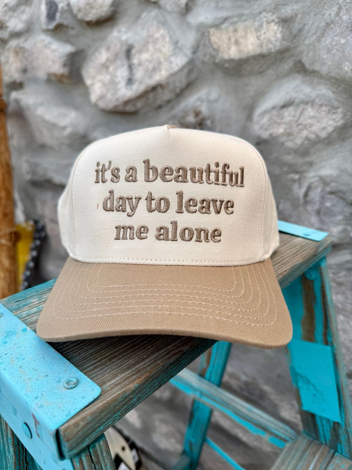 It’s A Beautiful Day To Leave Me Alone Embroidered Trucker Hat