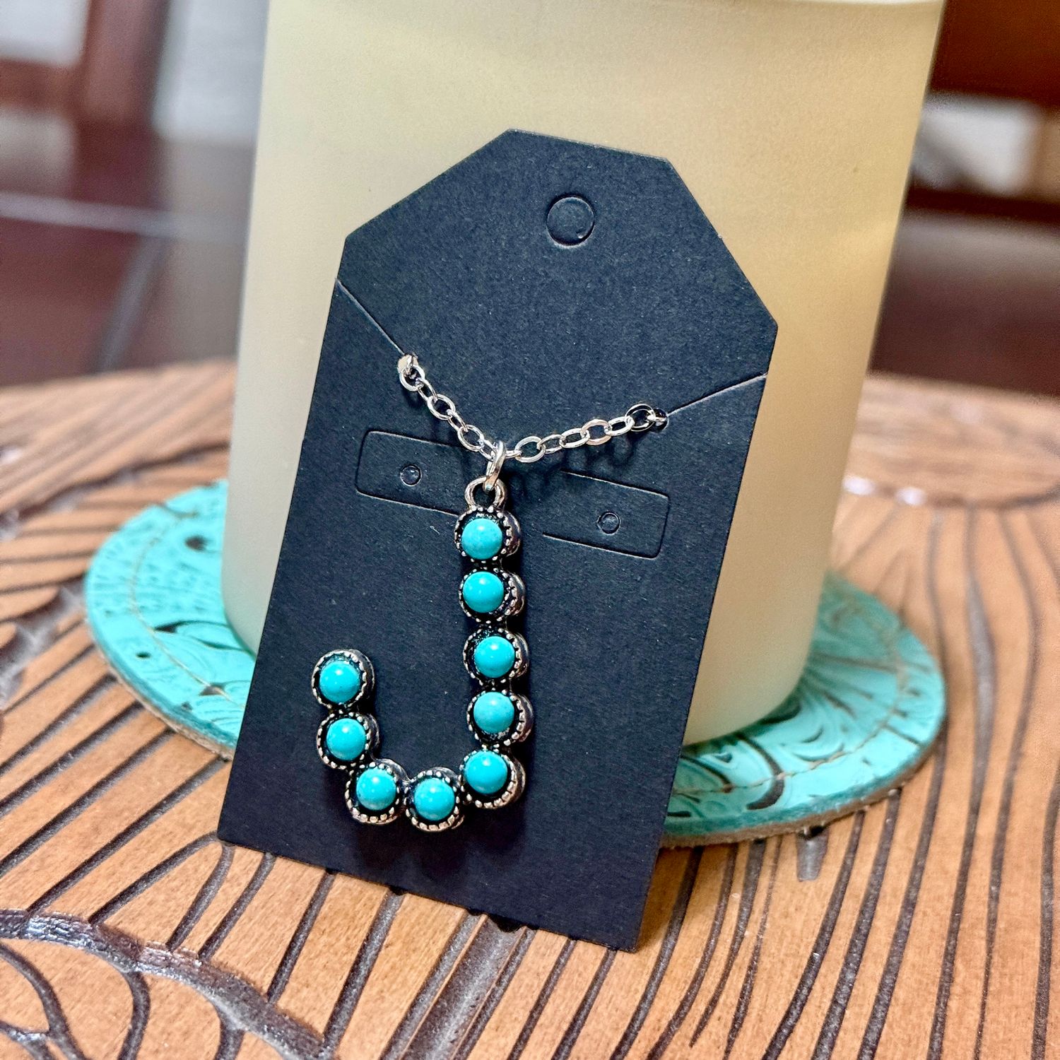 Turquoise Fashion Initial Necklaces