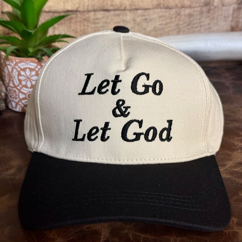 Let Go &amp; Let God Embroidered Trucker Hat