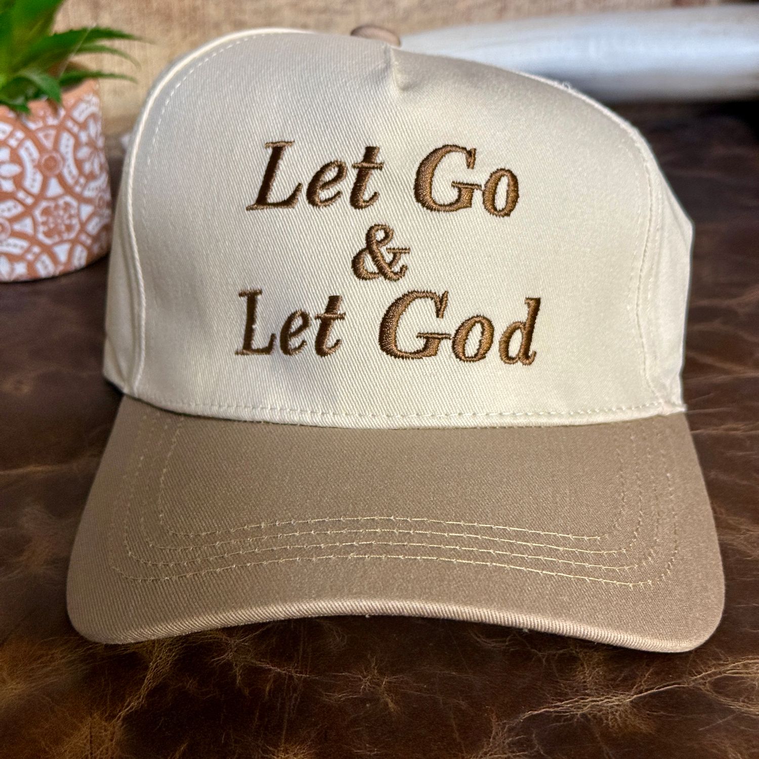 Let Go &amp; Let God Embroidered Trucker Hat