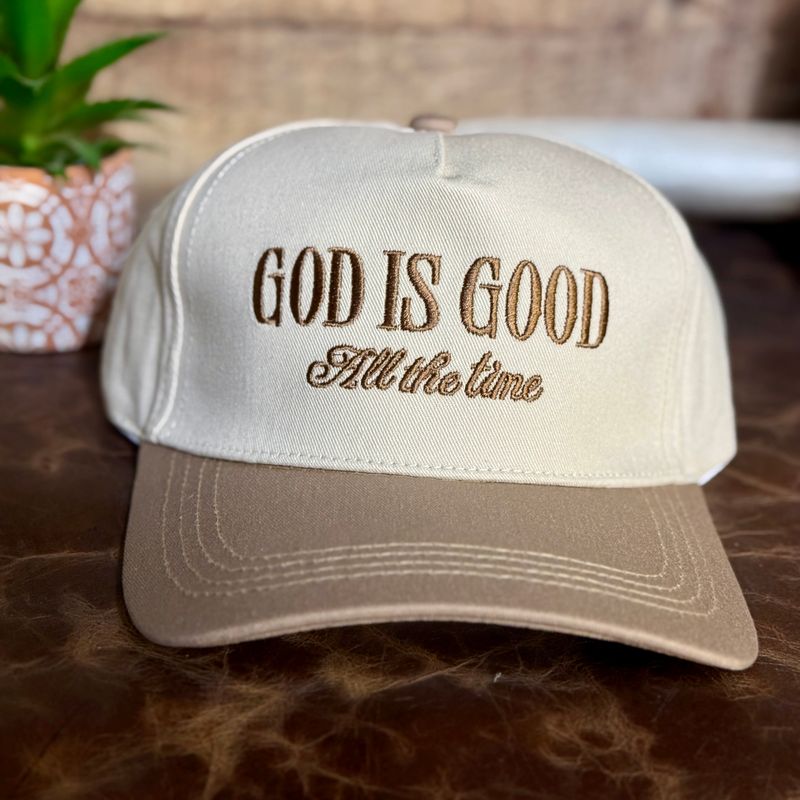 God Is Good All The Time Embroidered Trucker Hat
