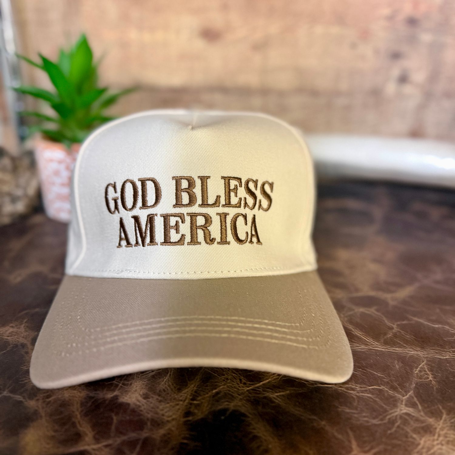 God Bless America Embroidered Trucker Hat