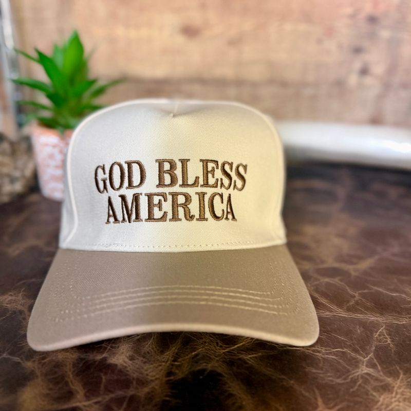 God Bless America Embroidered Trucker Hat
