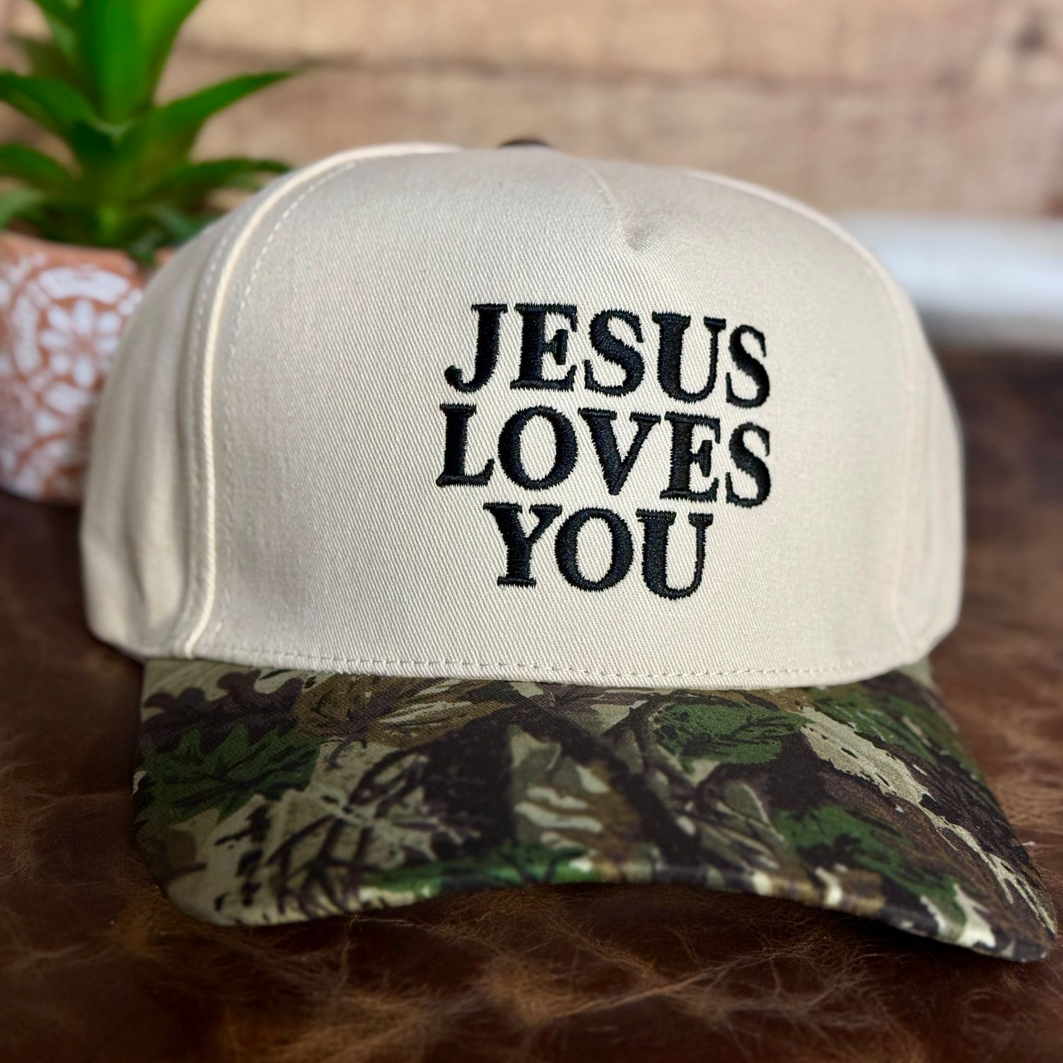 Jesus Loves You Embroidered Trucker Hat
