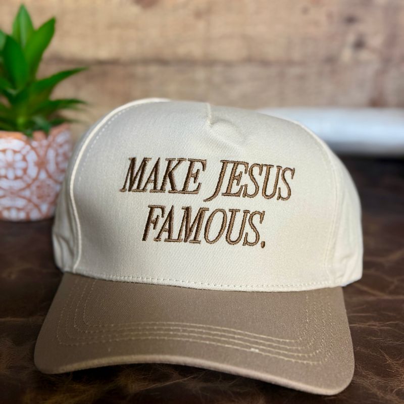 Make Jesus Famous Embroidered Trucker Hat