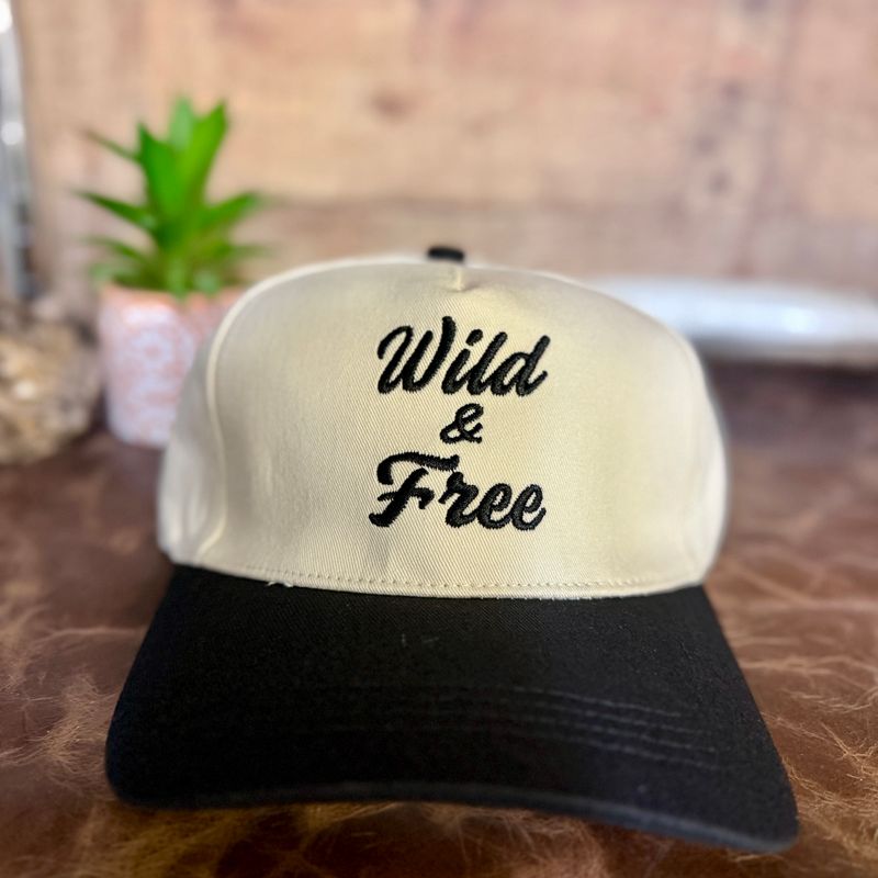 Wild &amp; Free Embroidered Trucker Hat