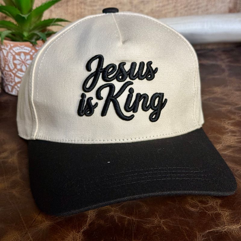 Jesus Is King Embroidered Trucker Hat