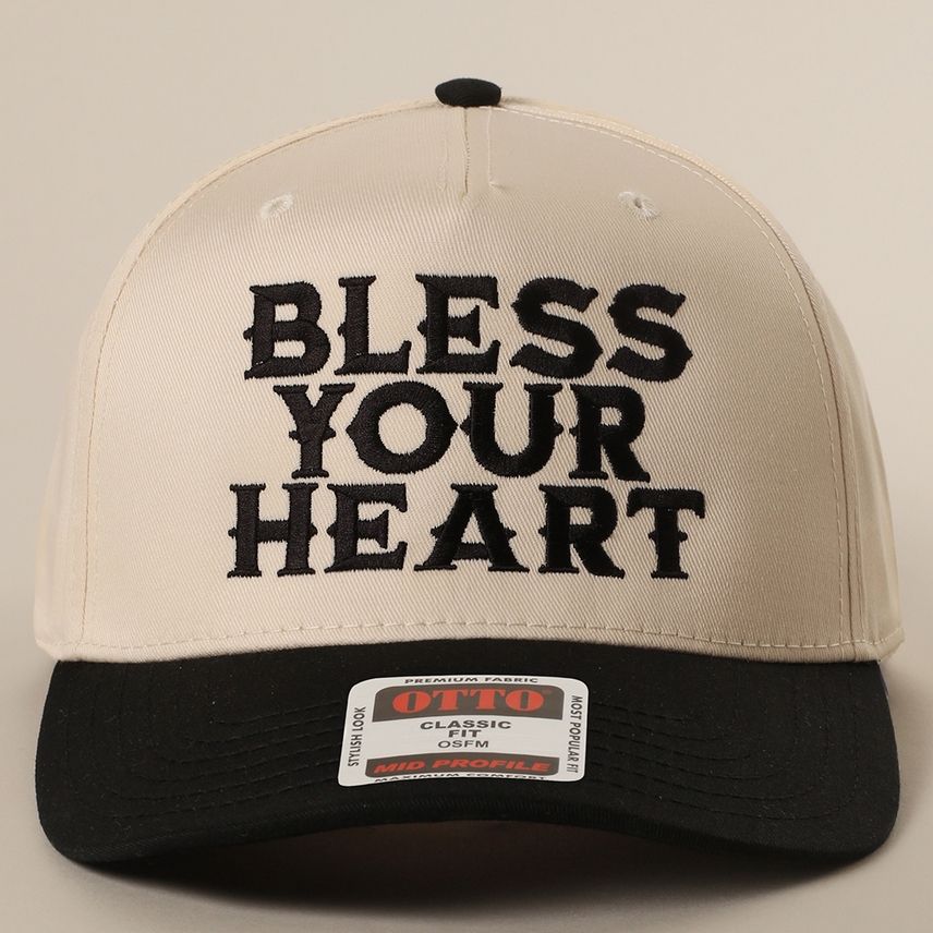 Bless Your Heart Black Embroidered Trucker