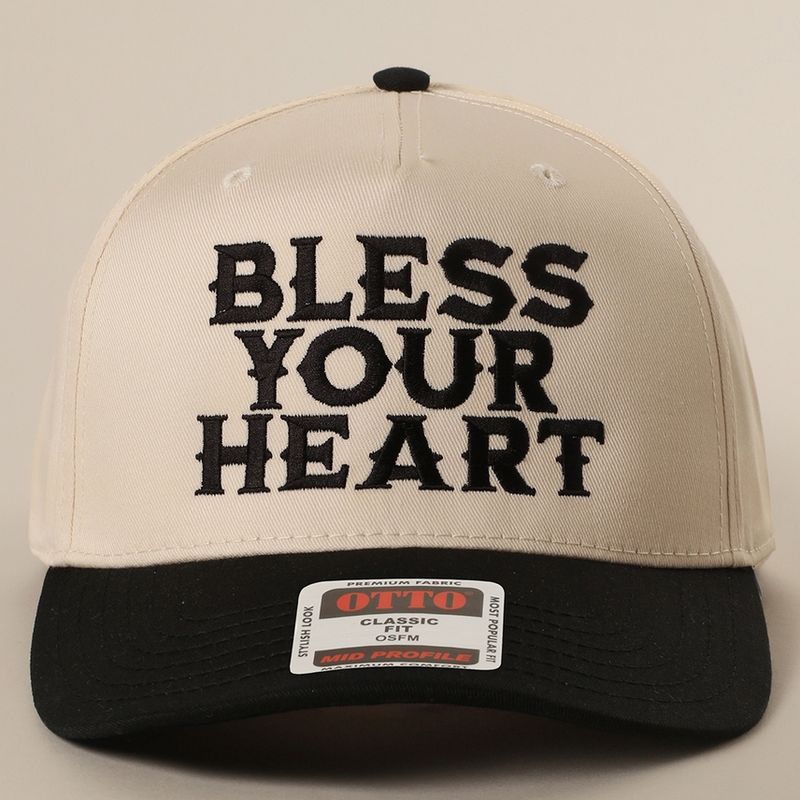 Bless Your Heart Black Embroidered Trucker