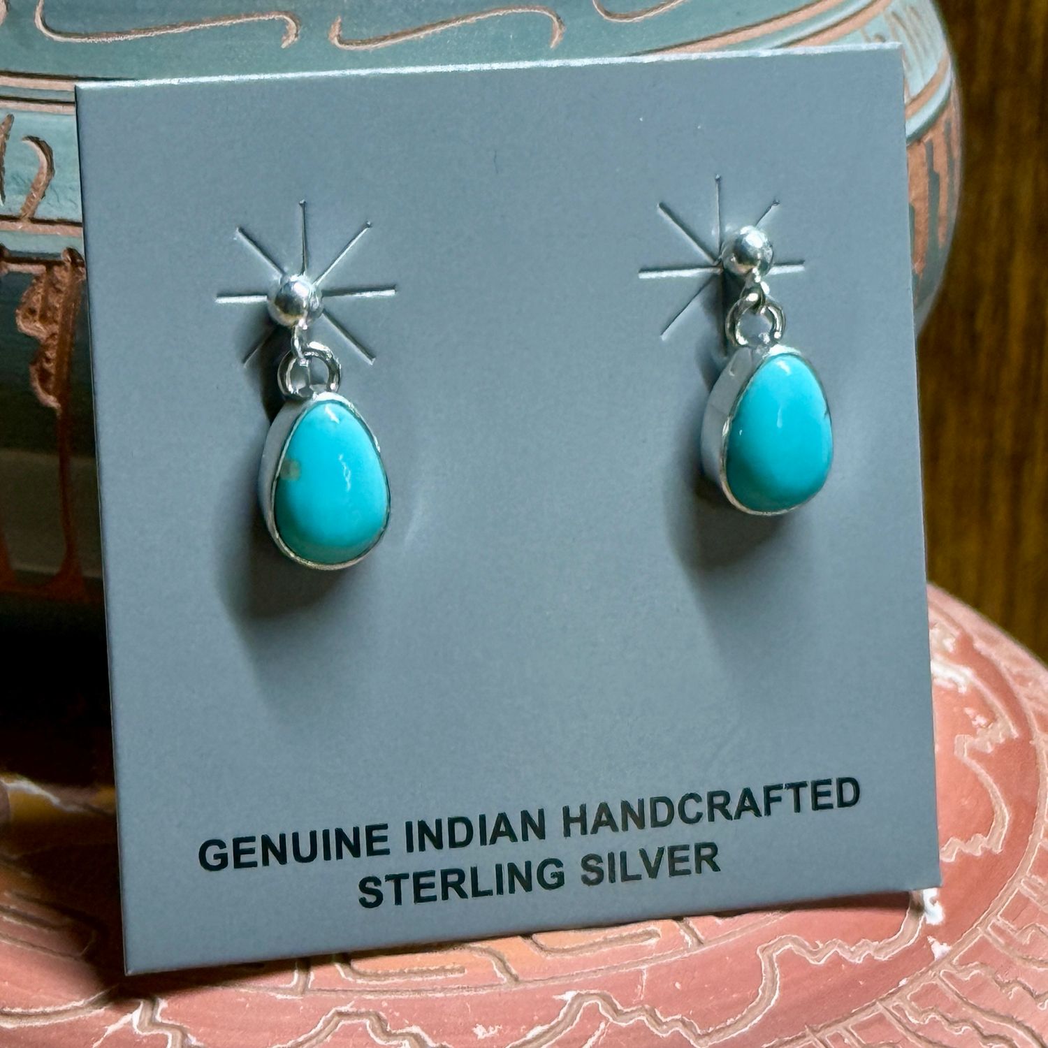 Kingman Turquoise Navajo Earrings