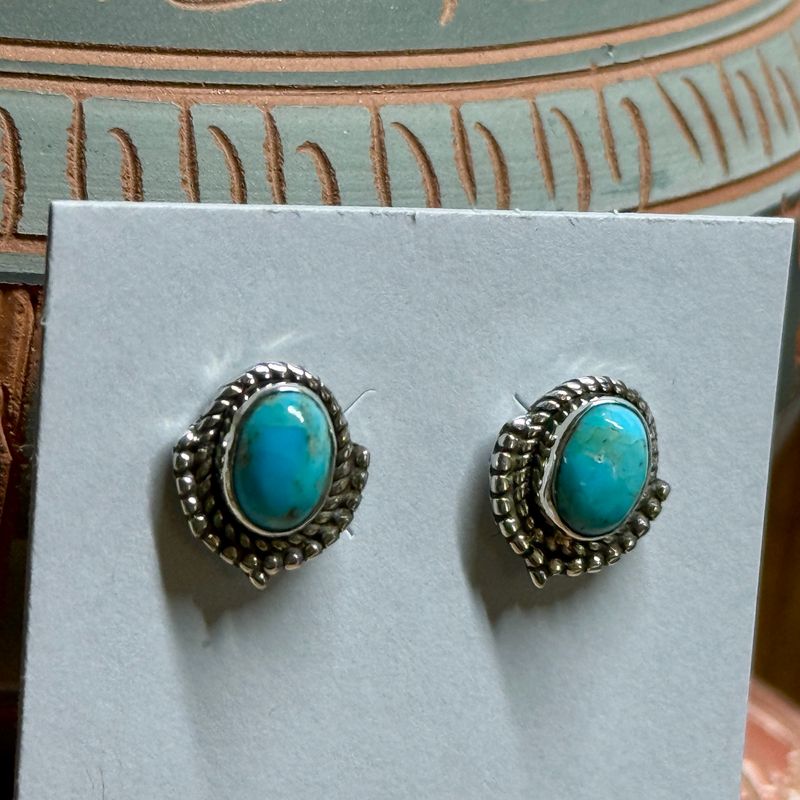 Kingman Turquoise Post Earring