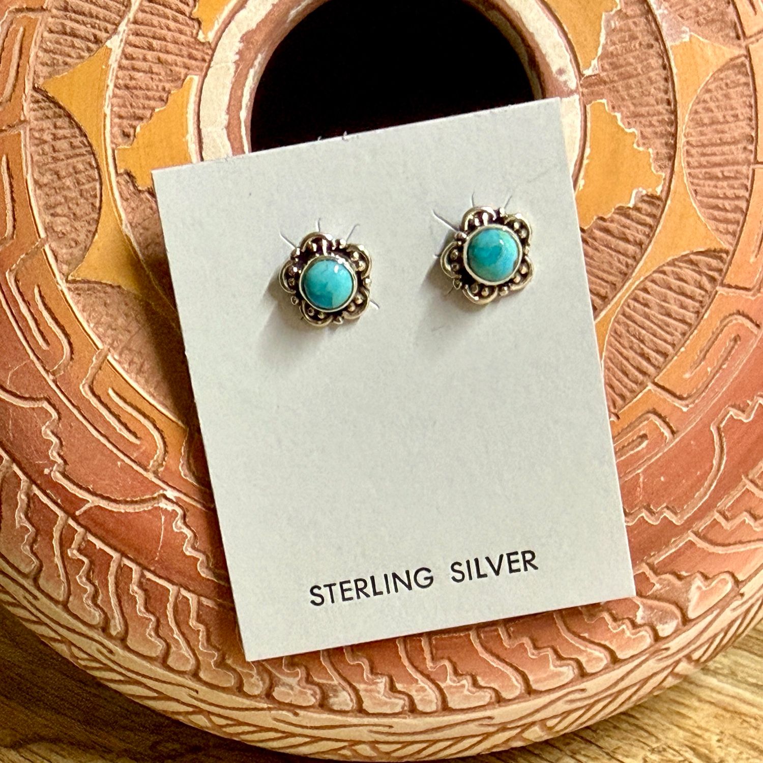 Kingman Southwest Turquoise Post Earrings