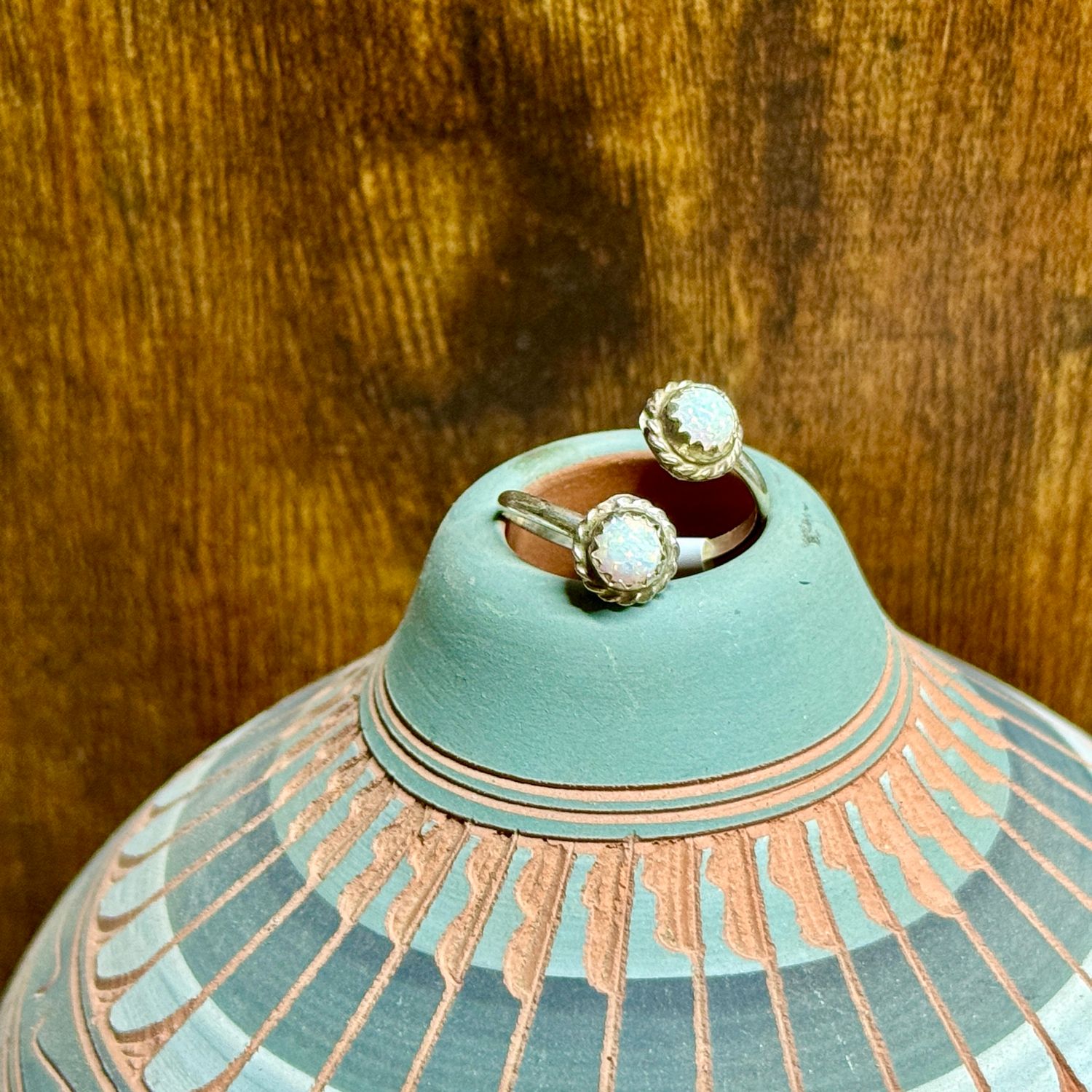 Adjustable Navajo Handmade Opal Ring