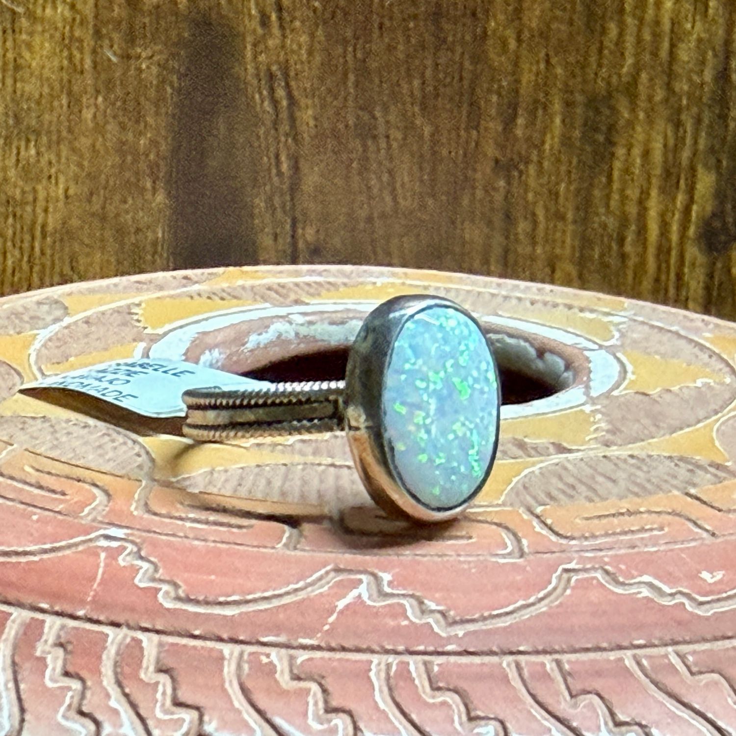 Southwestern Navajo Handmade Opal Ring Size 7.5