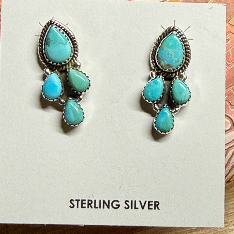 Kingman Teardrop Cluster Post Earrings