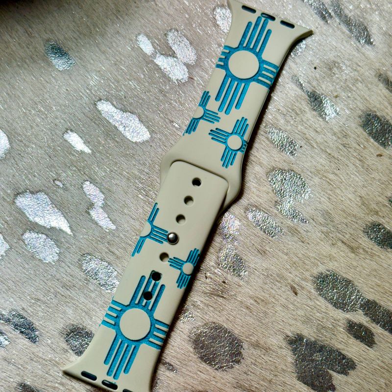 Zia Engraved Silicone (Bone) Watchband 38-41