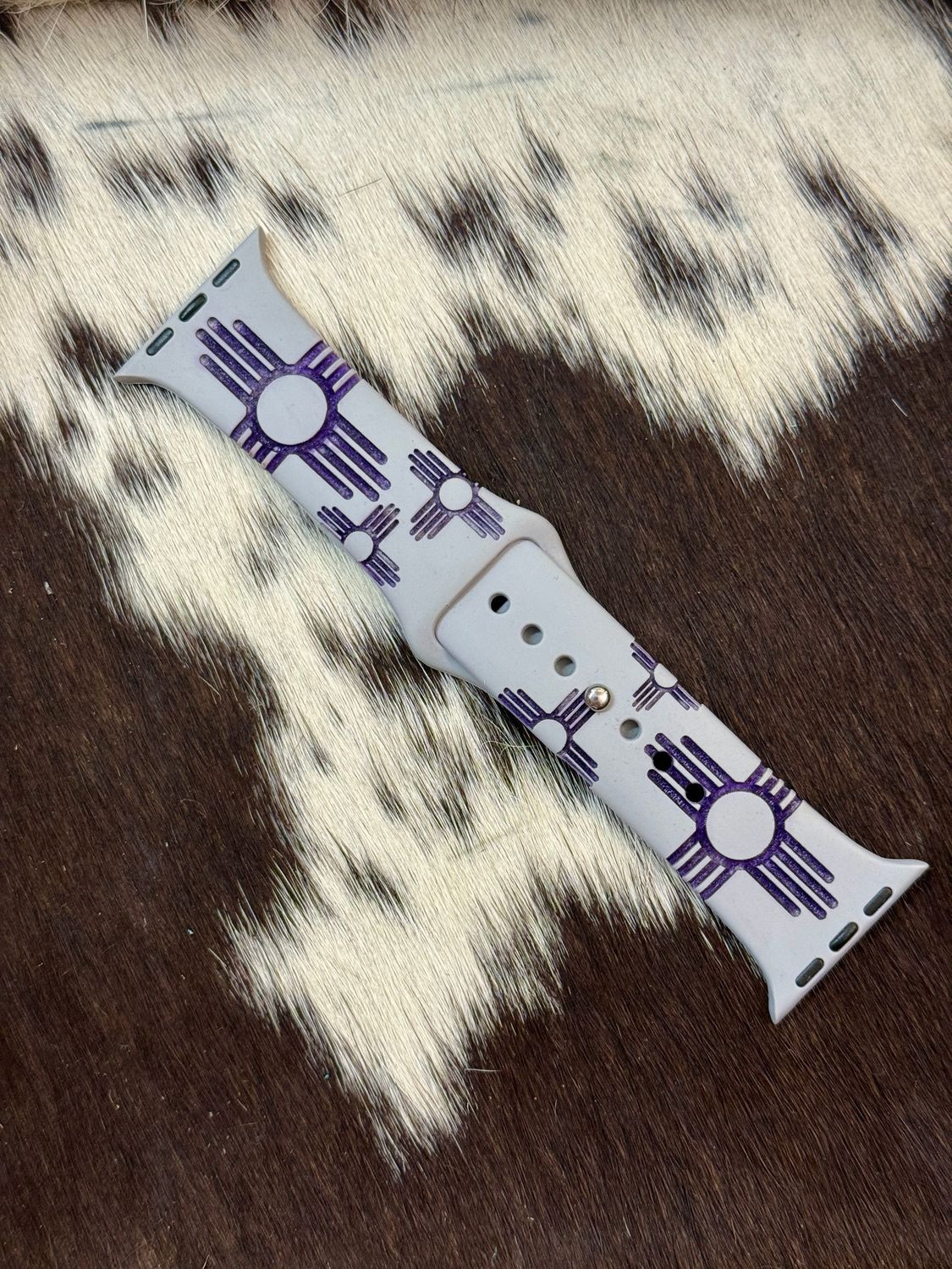 Purple Zia Engraved Purple Silicone iwatchband 38-41