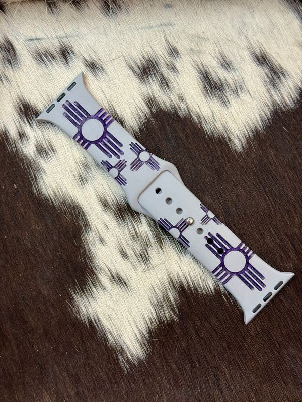 Purple Zia Engraved Purple Silicone iwatchband 38-41