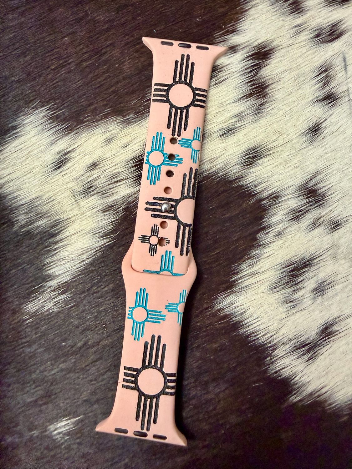 Black Turquoise Zia Engraved Gray Silicone Pink Silicone iwatchband 42-45