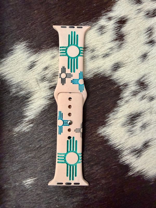Turquoise Purple Zias Engraved Pink Silicone iwatchband 42-45