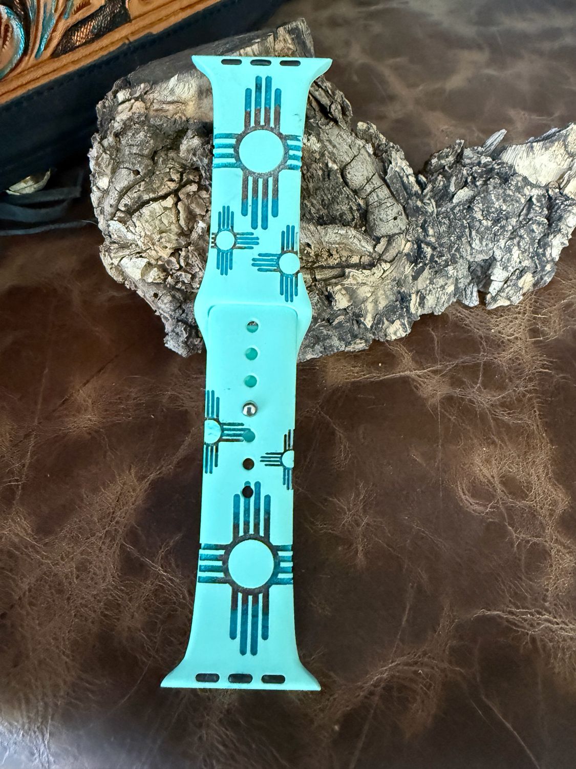 42-45 Mint Zia Engraved Silicone iwatchband